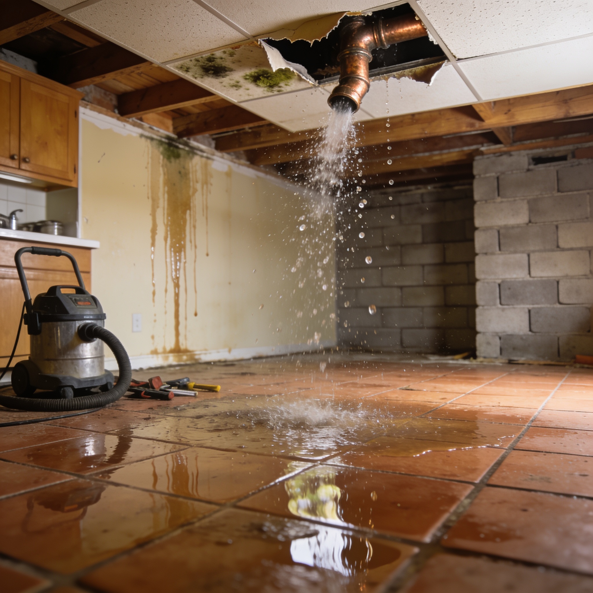 What are the signs of a burst or leaking pipe?