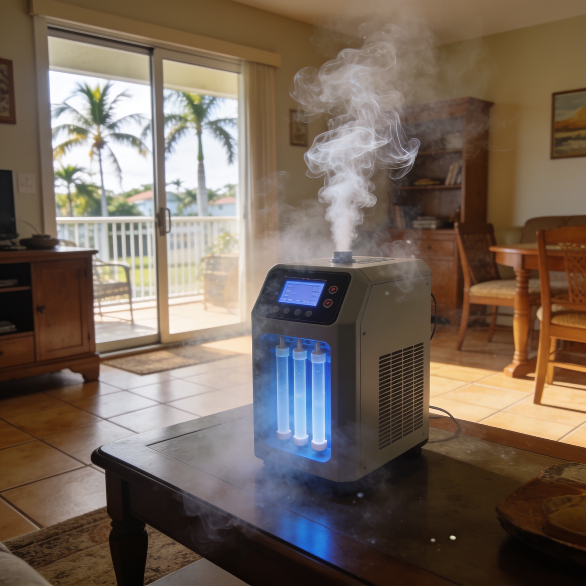How do ozone machines work to remove smoke odor?