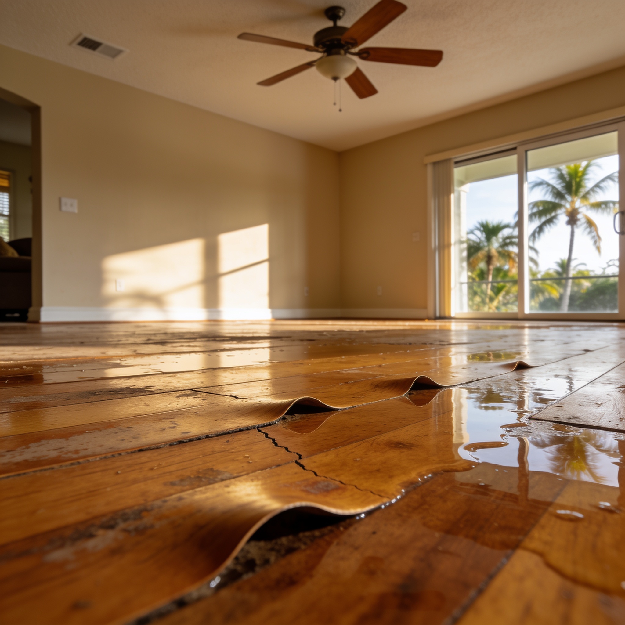 How long does it take for water to cause significant damage to hardwood floors?