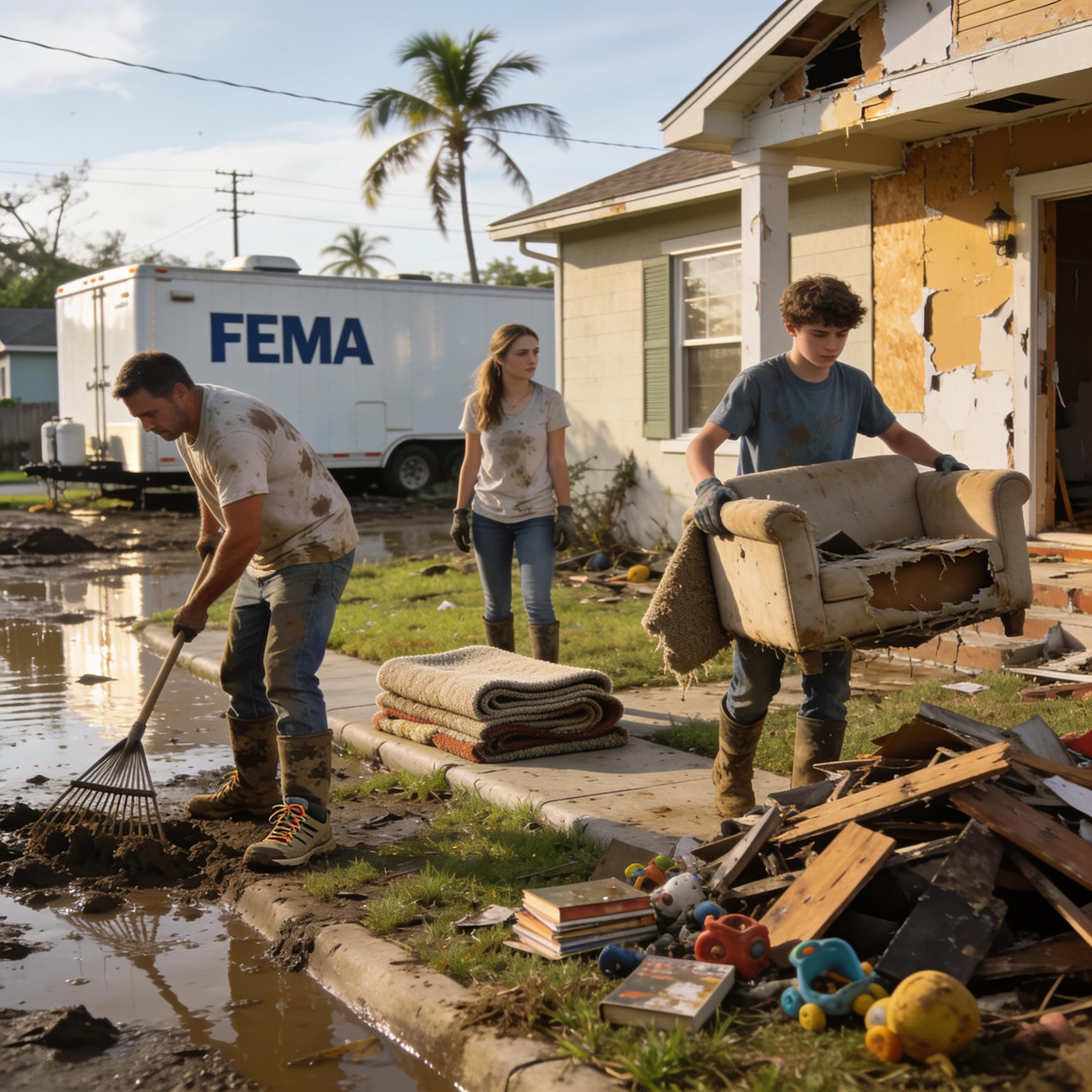 clean up after a flood