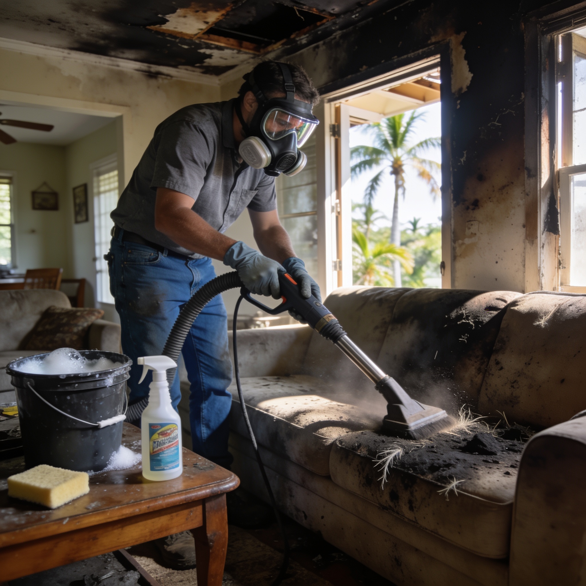 Is it safe to clean smoke damage yourself, and what precautions should you take?