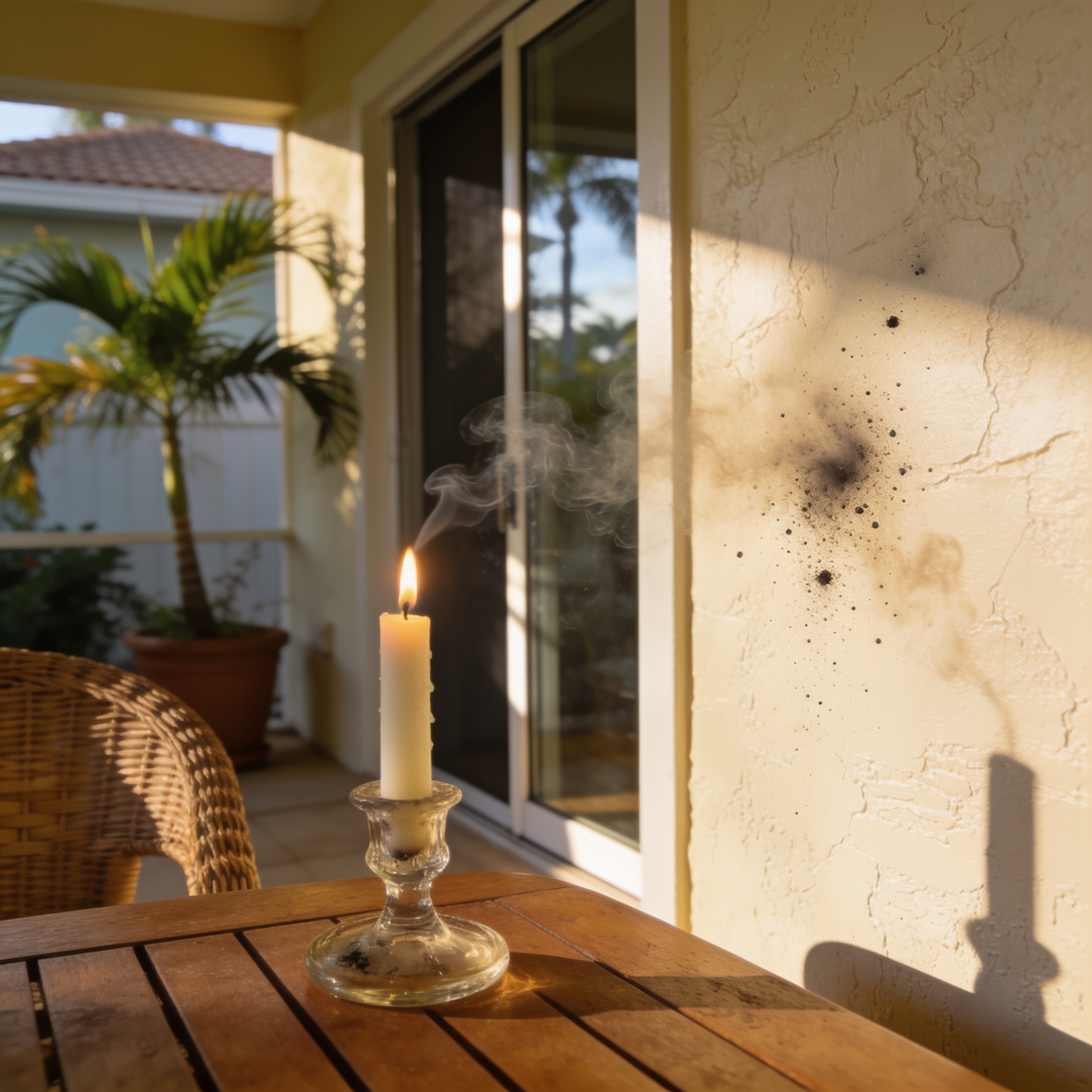 What causes candle soot on walls?