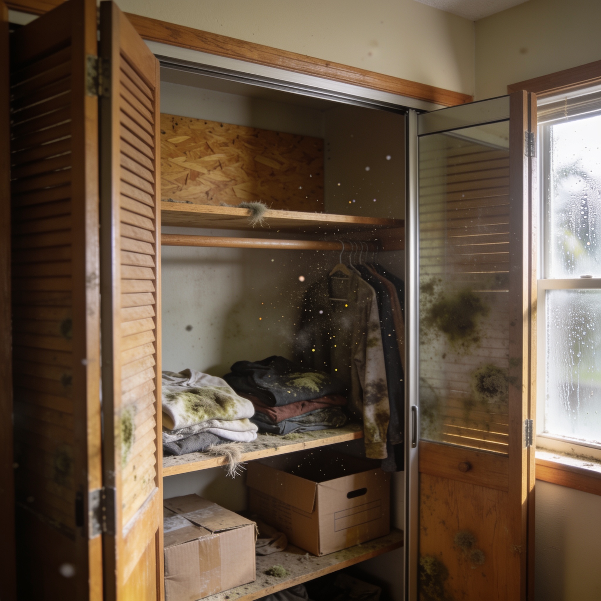 What causes mold to grow in closets?