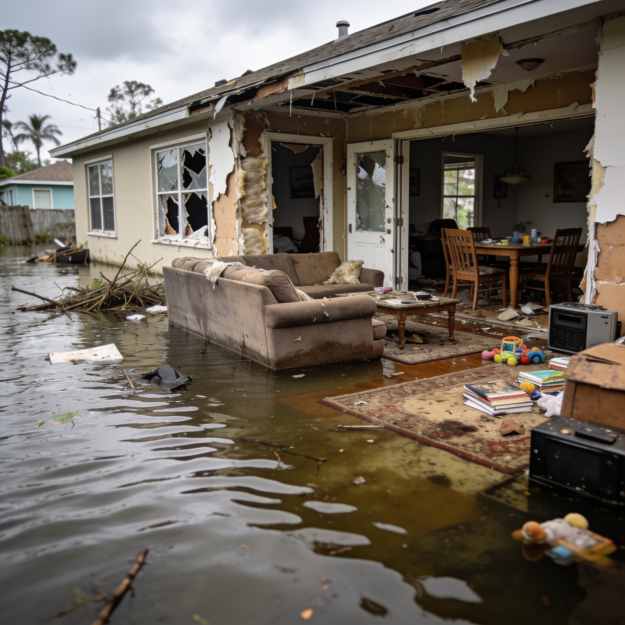 What damage does a flood cause to homes, property, and contents?
