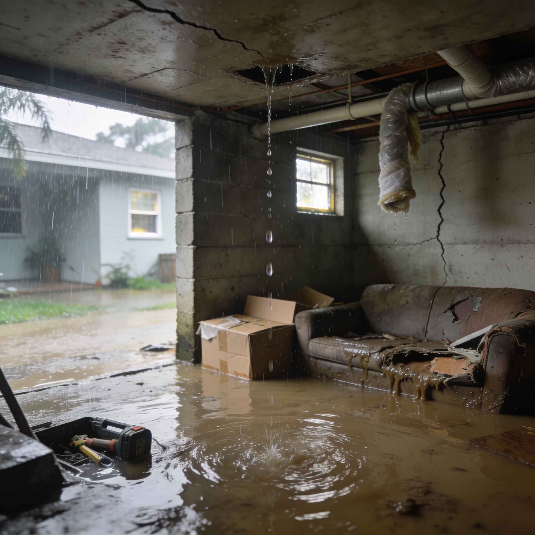 Basements flood during heavy rain